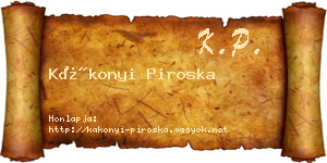 Kákonyi Piroska névjegykártya